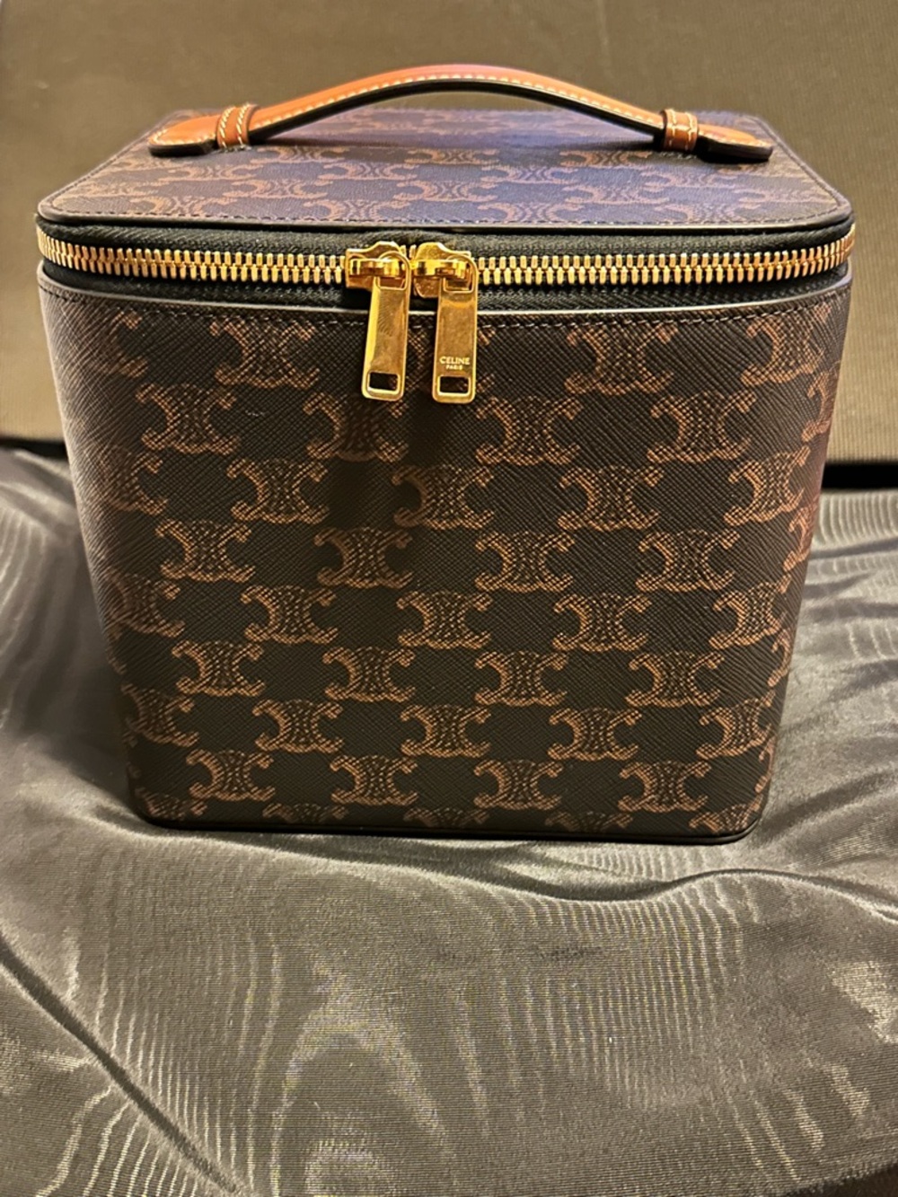 Celine Brown Triomphe Vanity Case with Gold Hardware BRAND NEW AUTHENTIC - Picture 1 of 6